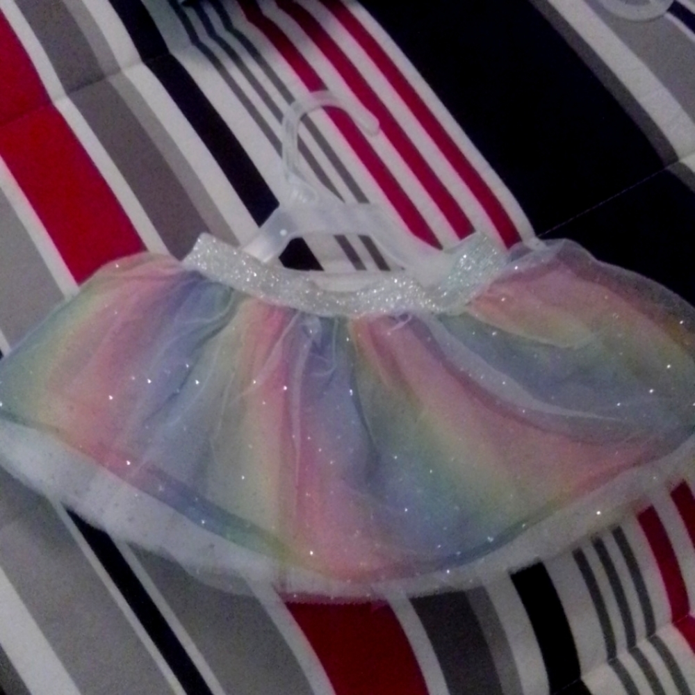 Girls size 12 mo rainbow ruffles skirt /, petticoat